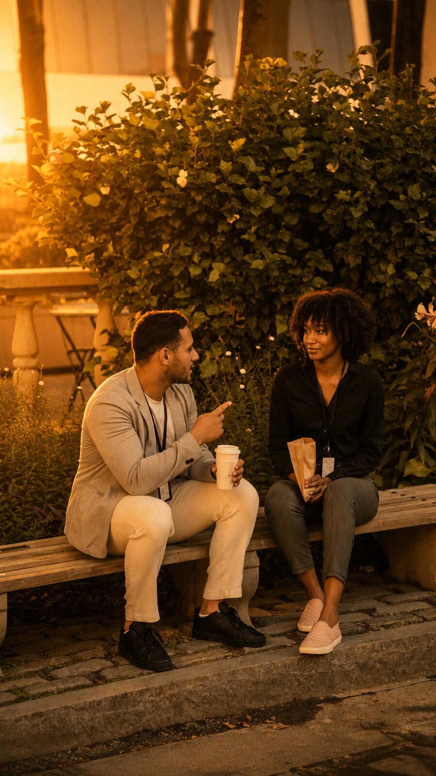 Spiritual companionship and sacred listening practice Two people engaged in meaningful conversation, representing deep listening, compassionate presence, and spiritual companionship.